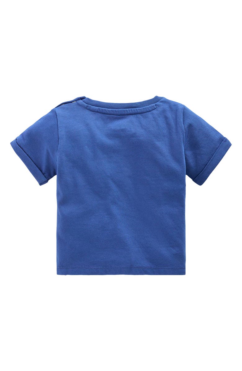 Mini Boden Logo Patch T-Shirt, Alternate, color, Blue Elephant Patchwork