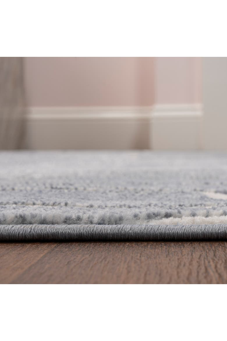 Alcina Modern Scandinavian Graphic Lines High-Low Area Rug, Alternate, color, Blue/White