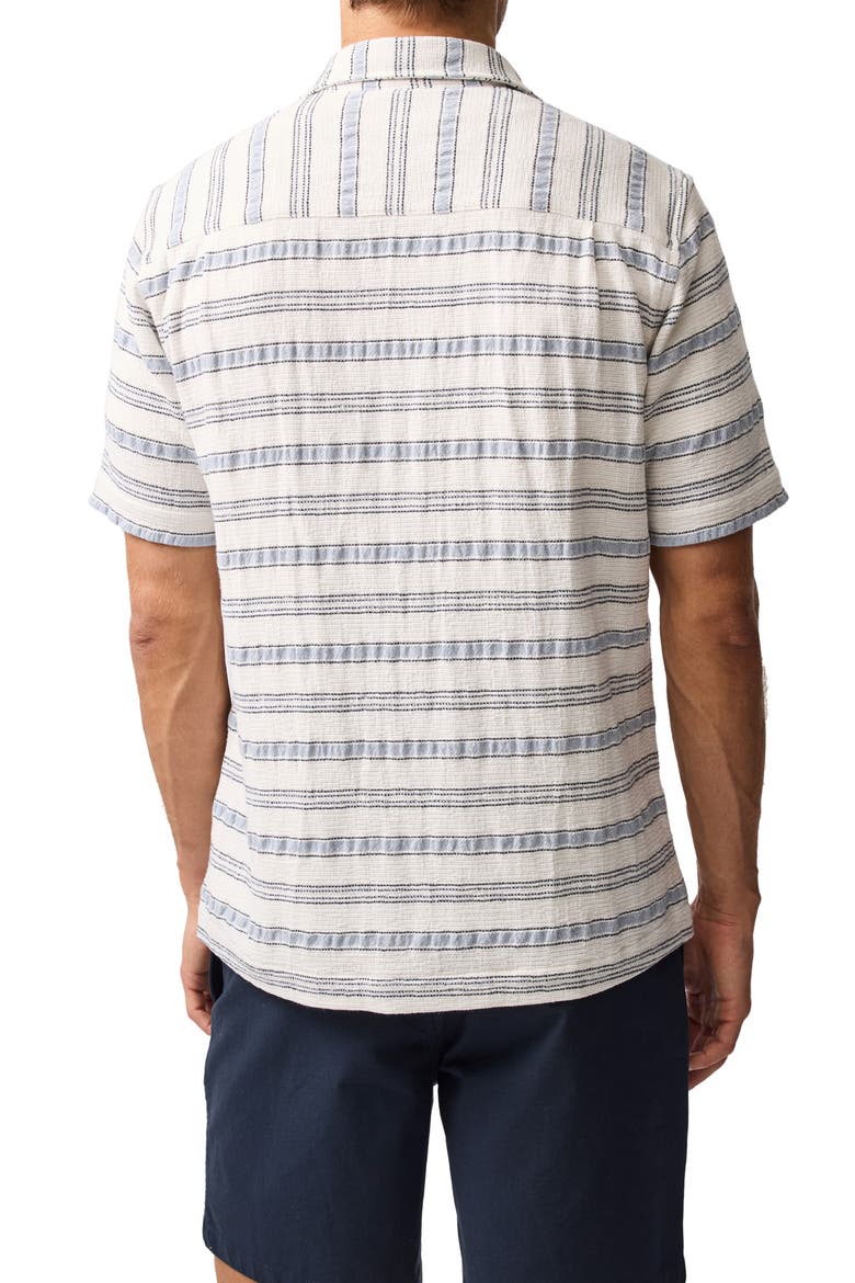 Yarrow Creek Short Sleeve Recycled Cotton Blend Button-Up Shirt, Alternate, color, ECRU