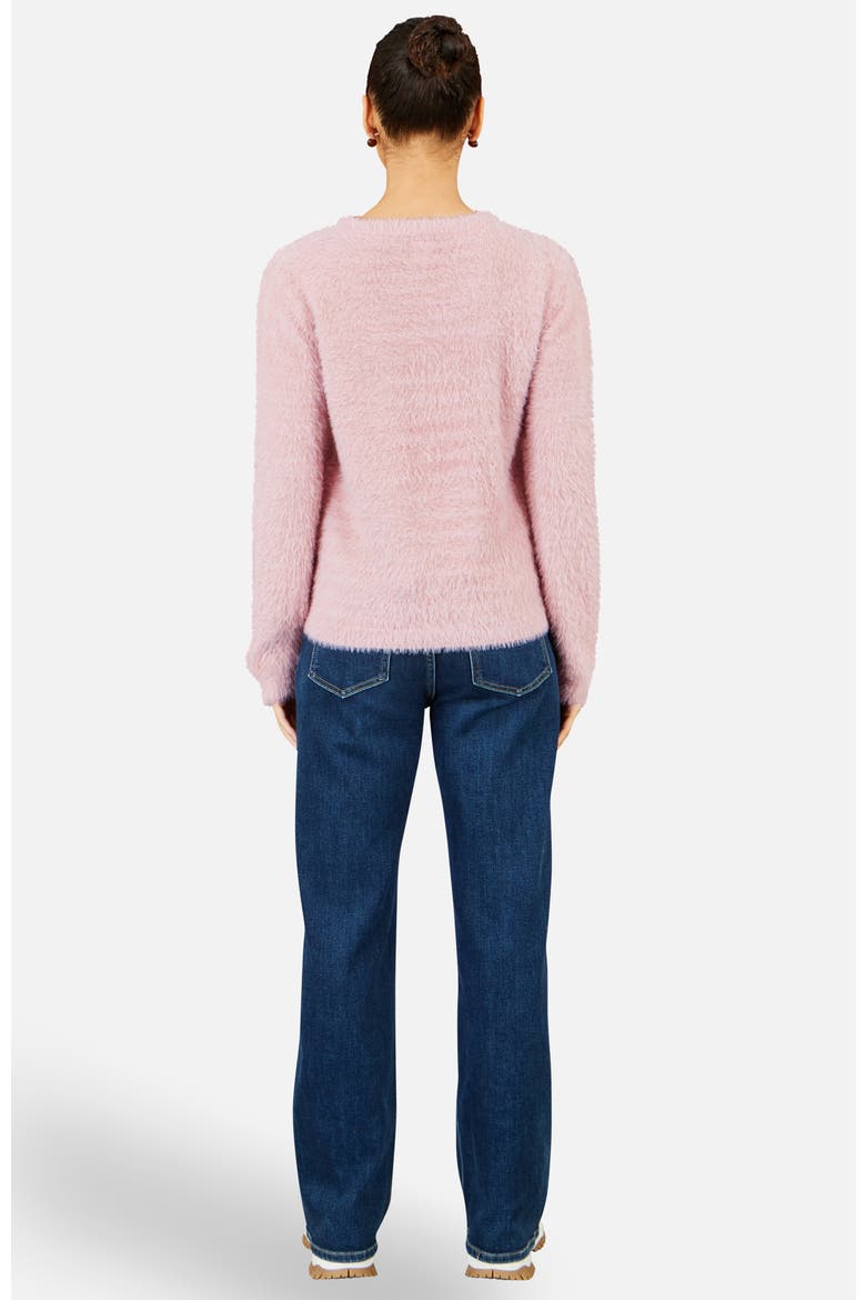 Sequin Snowflake Fluffy Jumper, Alternate, color, Blush