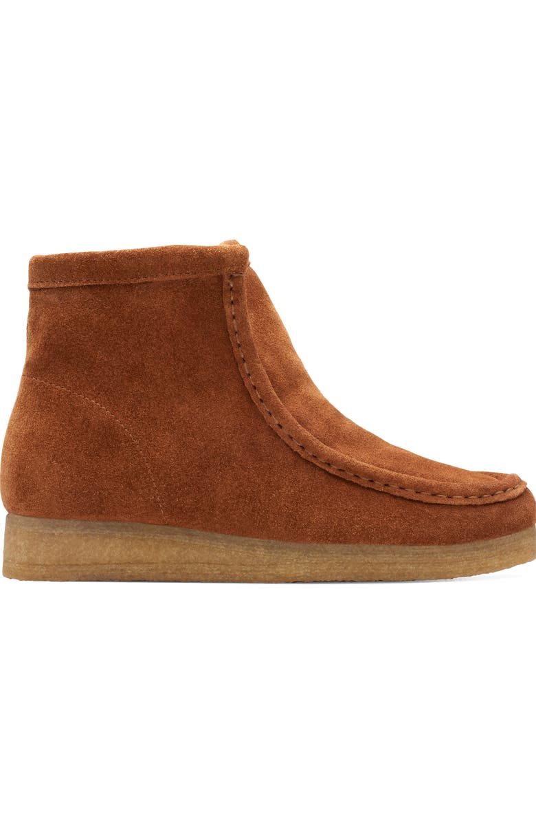 Clarks<sup>®</sup> Wallabee Hi Faux Shearling Bootie, Alternate, color,