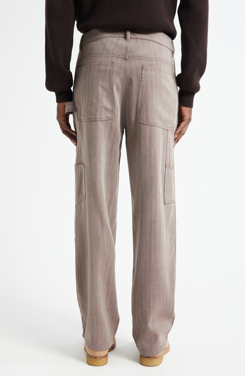 Golden Goose Journey Virgin Wool Blend Herringbone Painter Pants, Alternate, color, Maroon