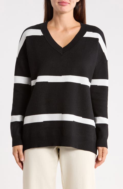 Striped V-Neck Sweater
