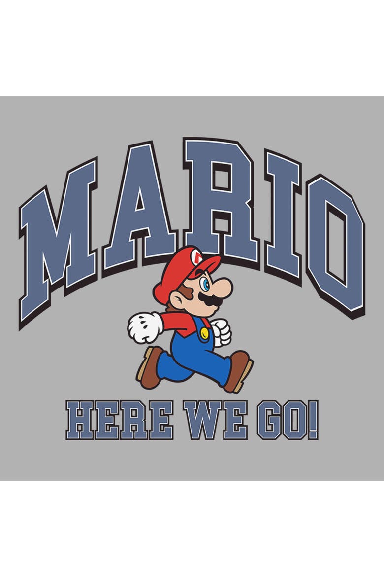 Boy's Nintendo Here We Go Varsity  Graphic T-Shirt, Alternate, color, Sport Grey