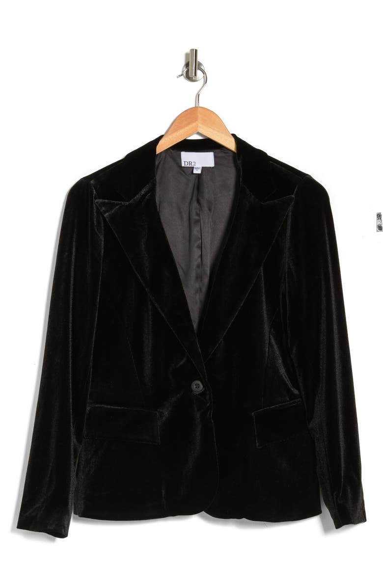 DR2 by Daniel Rainn Peak Lapel Velvet Blazer, Alternate, color, 