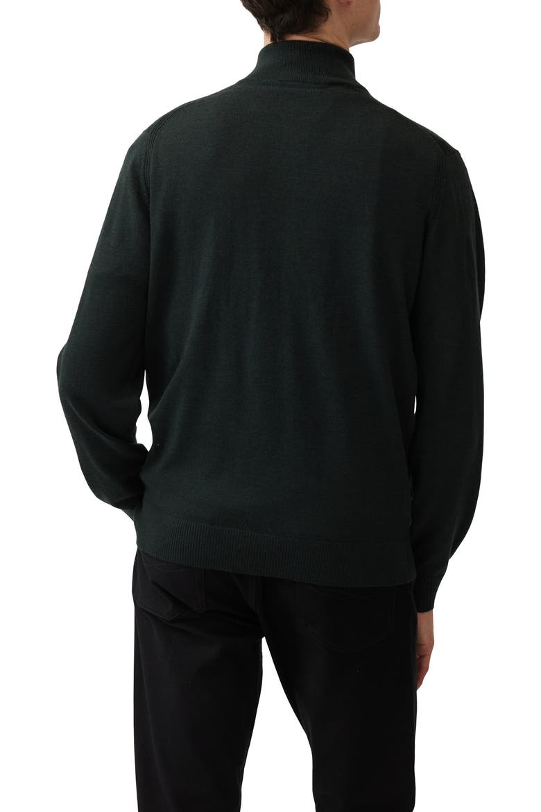 Calderwell Merino Wool Quarter Zip Sweater, Alternate, color, FOREST