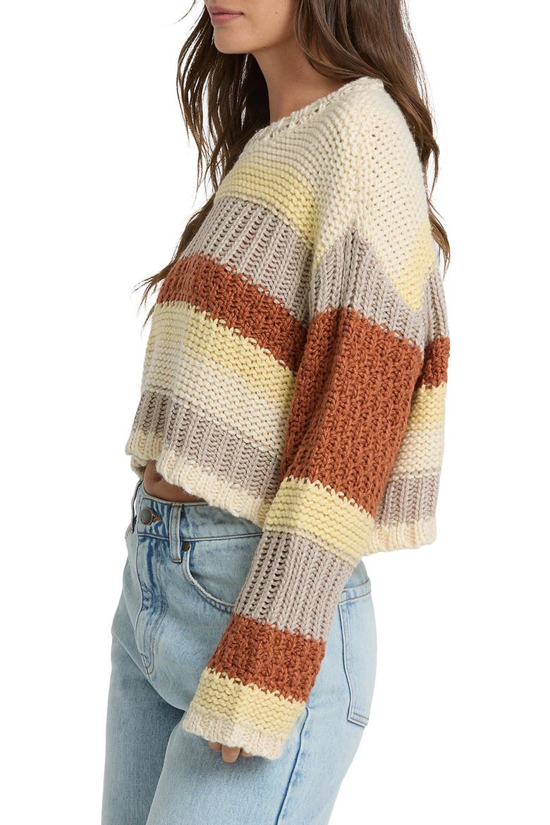 Mix Up Striped Cropped Sweater, Alternate, color, COBBLESTONE