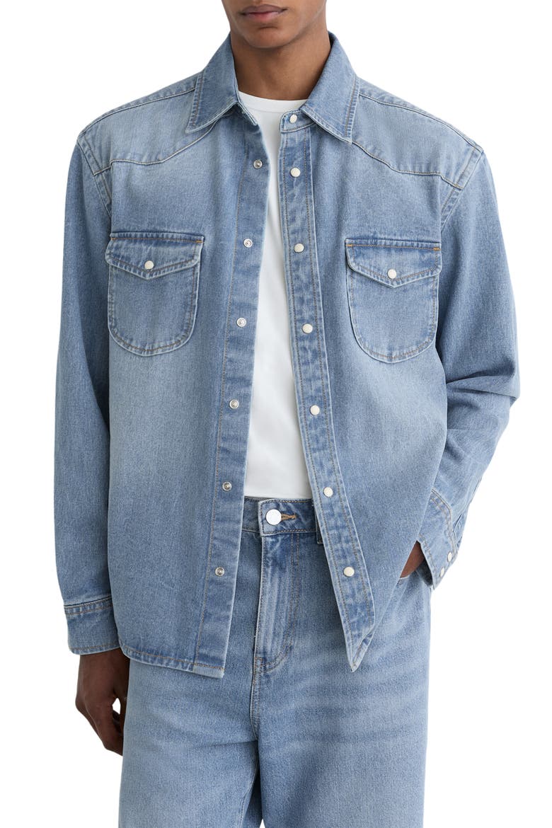 Finley Snap-Up Western Shirt, Main, color, WASHED BLUE