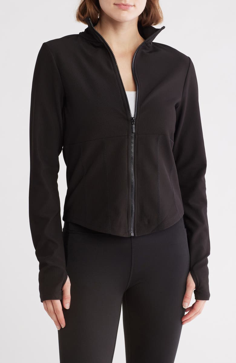 Jessica Simpson Mixed Media Crop Jacket, Main, color, 