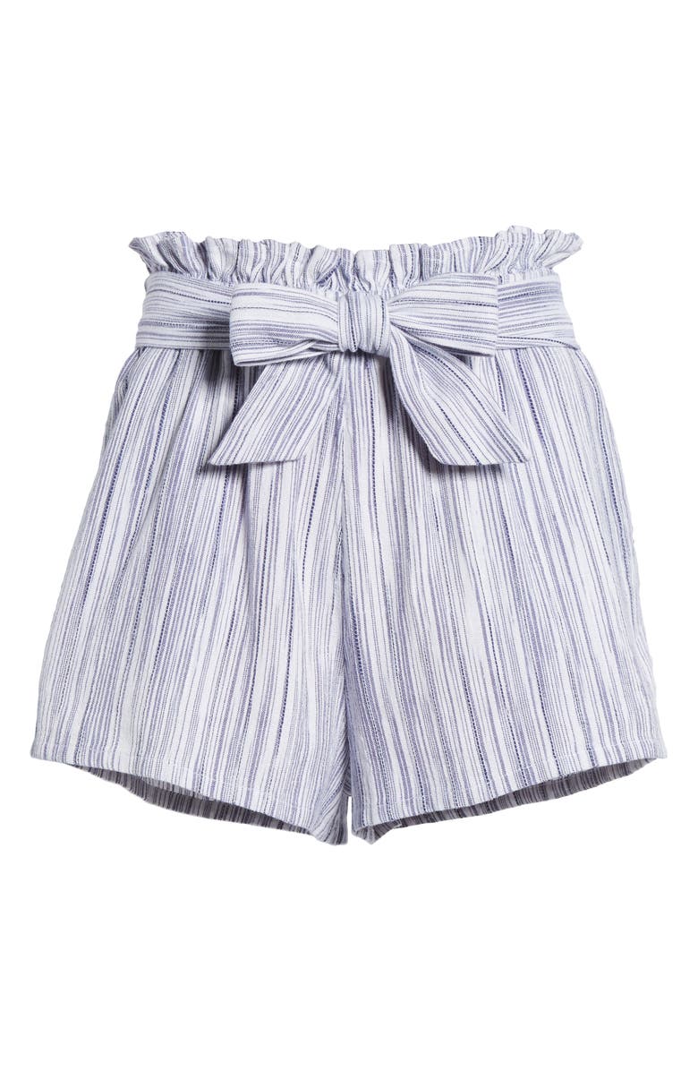 Amuse Society Stripe Paperbag Waist Shorts, Alternate, color,