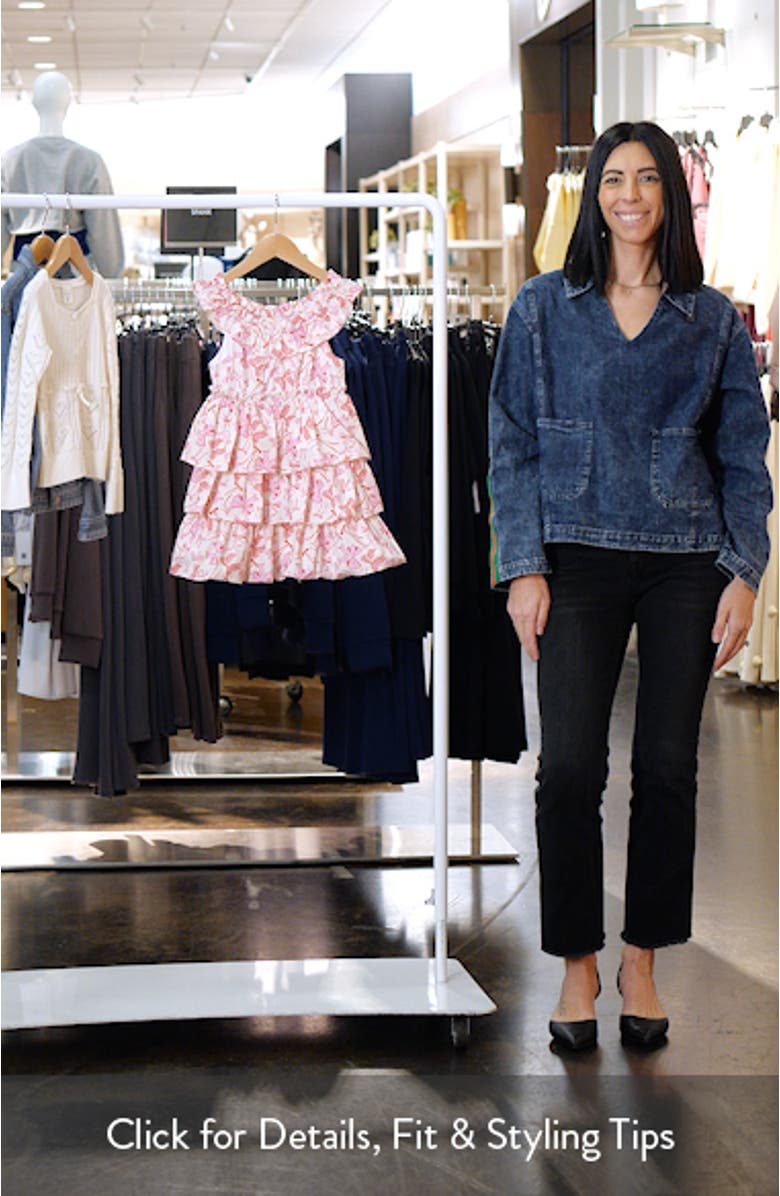 Kids' Bow Print Tiered Dress, sales video thumbnail