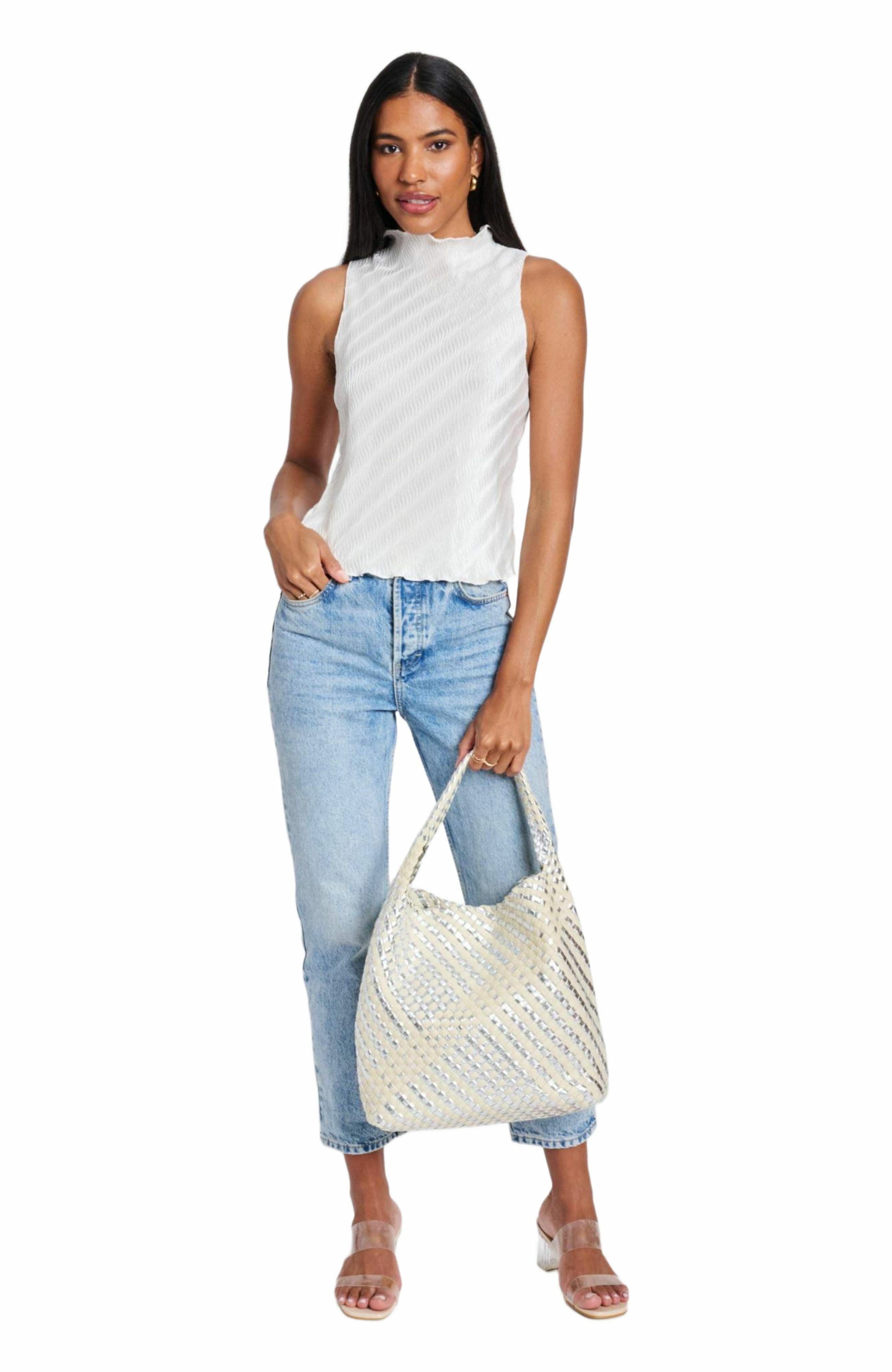 MODA LUXE Ellery Hobo, Alternate, color, Silver Ivory