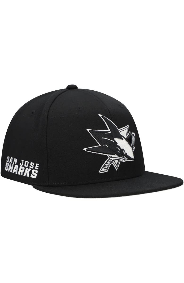 Mitchell & Ness Men's Mitchell & Ness  Black San Jose Sharks Team Snapback Hat, Main, color, Black