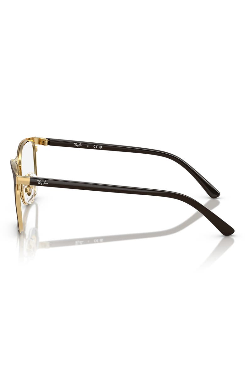 Ray-Ban Kids' 48mm Small Square Optical Glasses, Alternate, color, Gold Brown