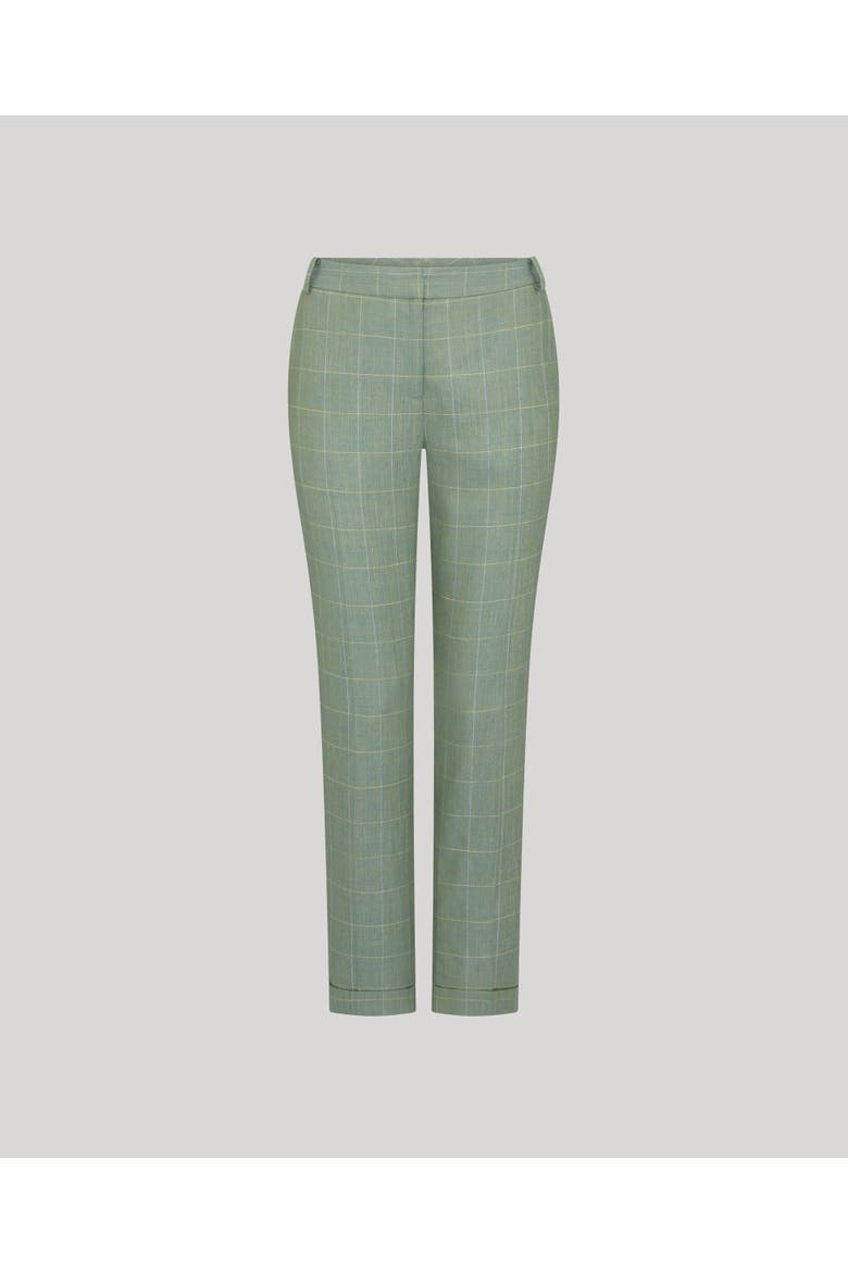 Jackie Wool Silk Turn Up Trousers, Main, color, Sea Green