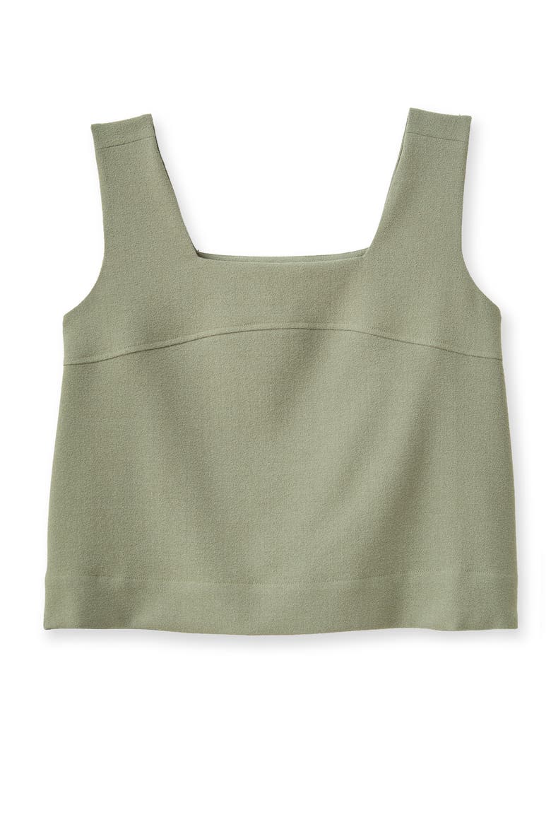 James Pebbled Crepe Tank, Main, color, Moss