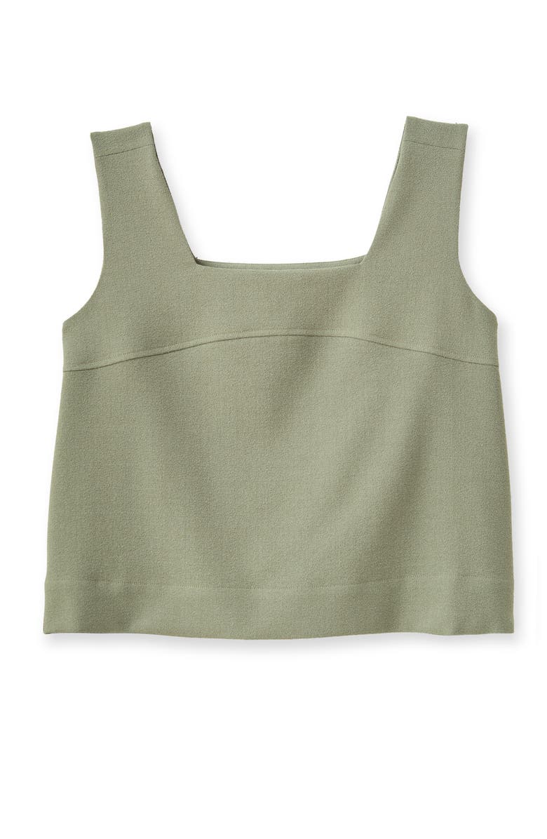 Cartolina James Pebbled Crepe Tank, Main, color, Moss