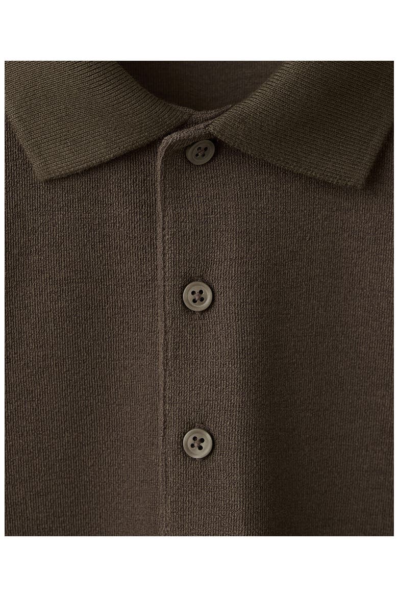 Textured Polo, Alternate, color, BROWN