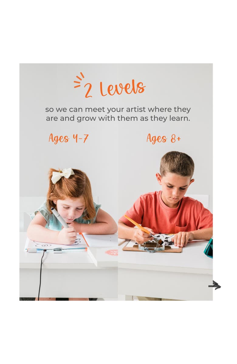 Guide Dots Level 2 Art Kit w/ Light-Up Bright Board for Ages 8+ - Art Class in a Box, Alternate, color, Multicolor