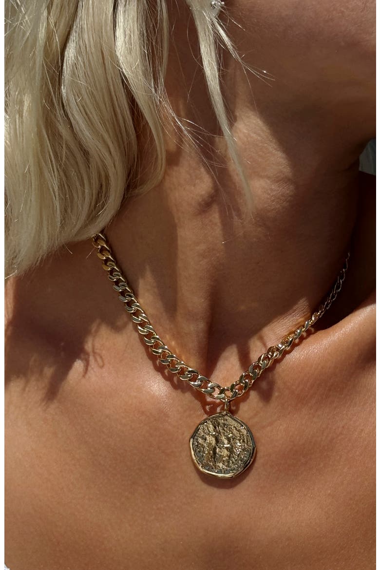 Empire 24k Gold Plate Pendant Necklace, Alternate, color, GOLD