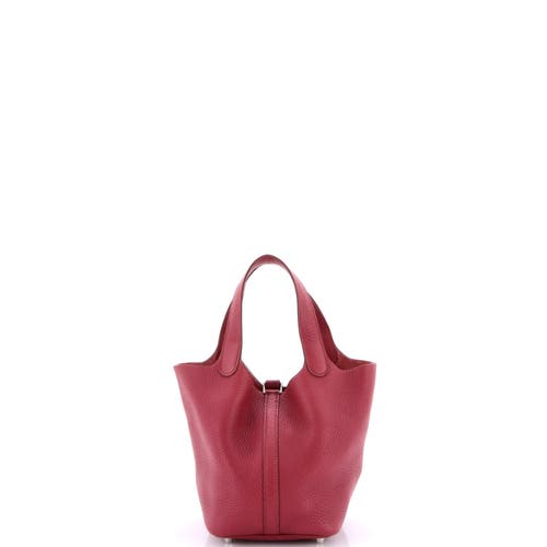 Pre-owned Hermes Hermes Picotin Lock Bag Clemence Pm In Red