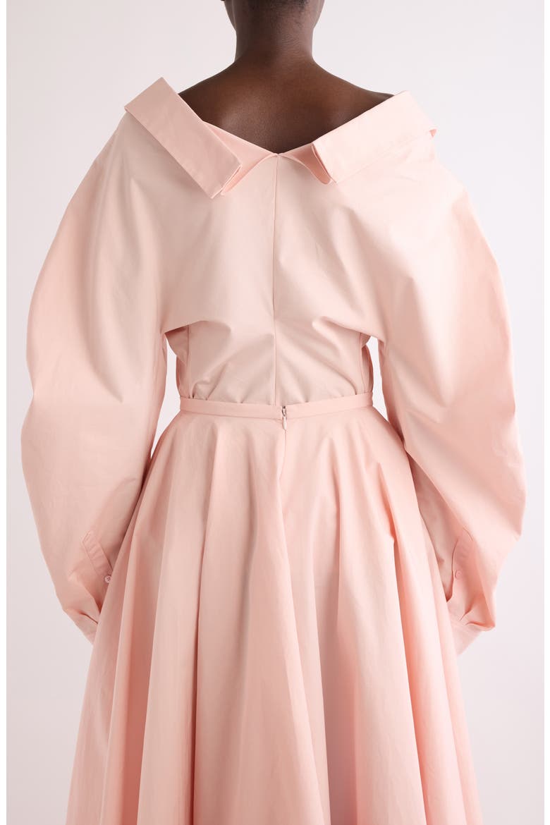 Slashed Barrel Sleeve Cotton Poplin Button-Up Shirt, Alternate, color, SILK PINK