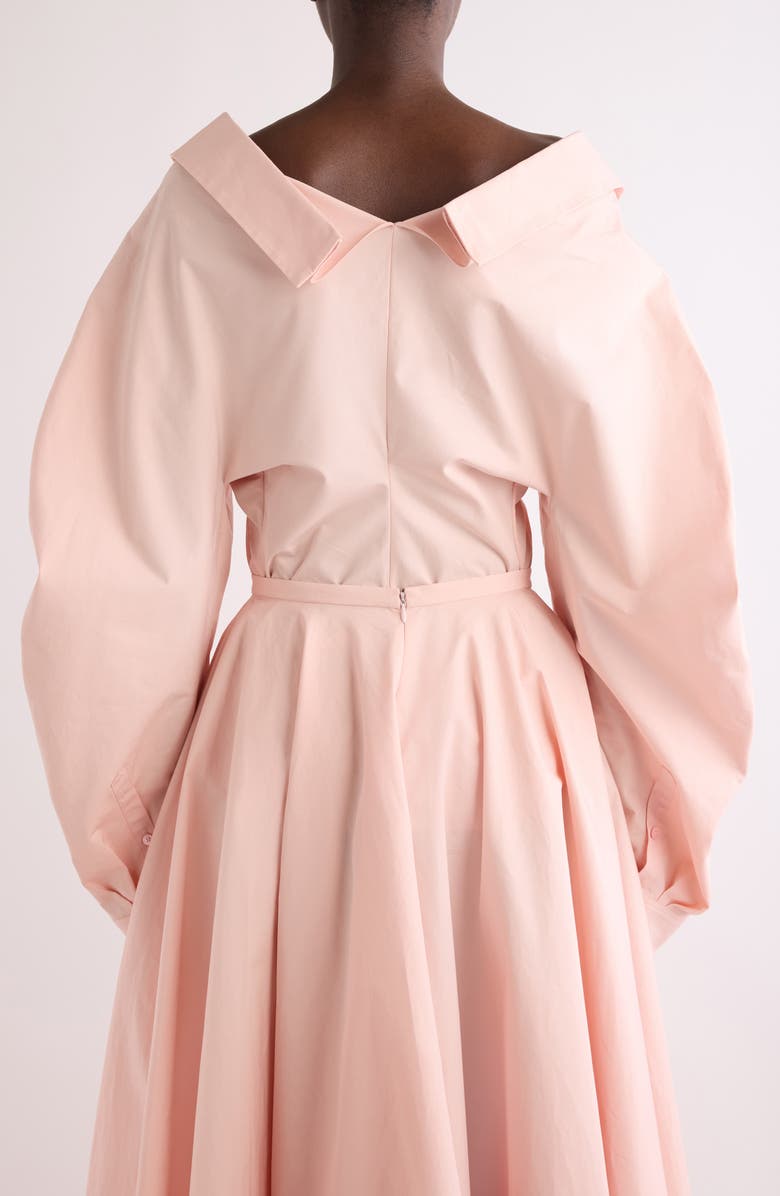 Givenchy Slashed Barrel Sleeve Cotton Poplin Button-Up Shirt, Alternate, color, Silk Pink