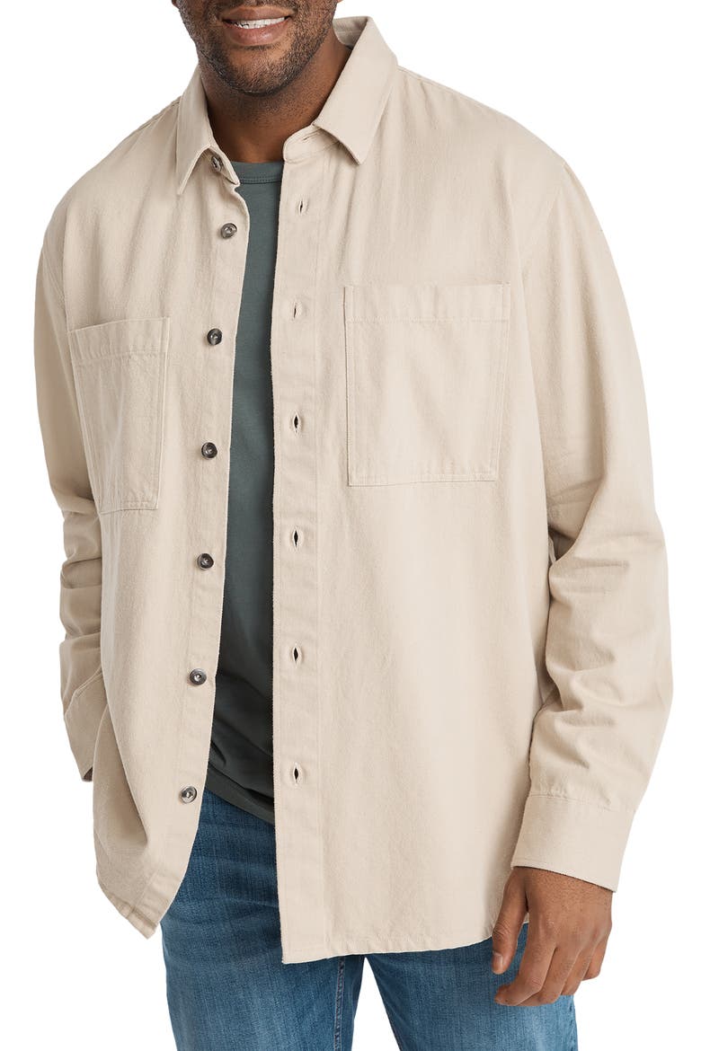 Kendrick Oversize Cotton Twill Overshirt, Main, color, STONE