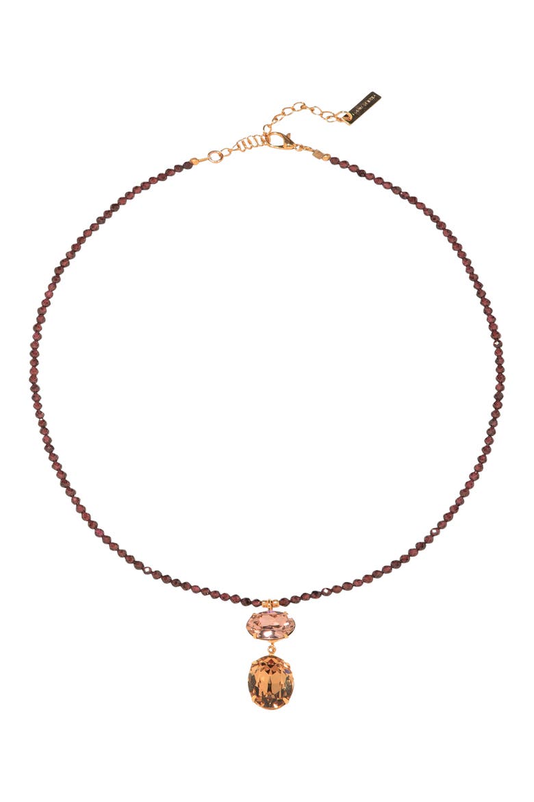 Freya Pendant Necklace, Main, color, GARNET