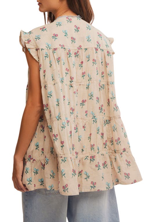 Free People Sundown Print Tunic Dress In Ivory Combo