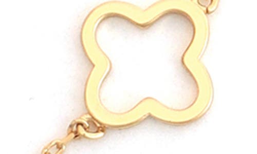 Panacea Cubic Zirconia Clover Station Chain Necklace In Gold