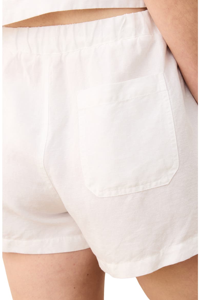 Drawstring Linen Blend Shorts, Alternate, color, BRIGHT WHITE