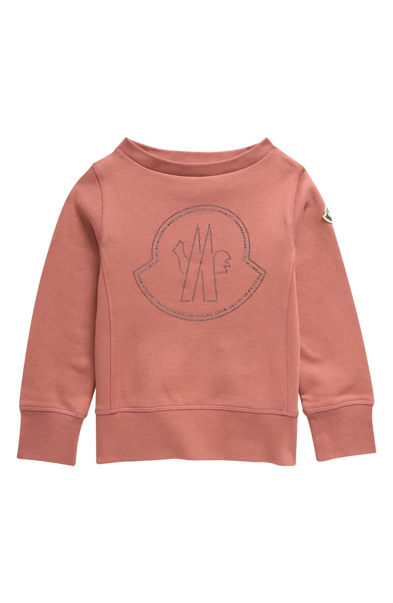 Moncler Kids Crystal Logo Graphic Sweatshirt, Main, color,