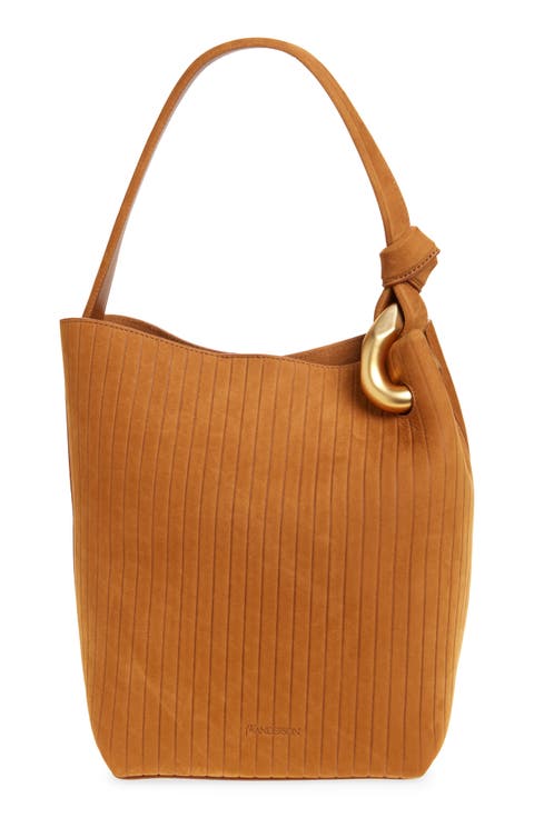 Corner Stripe Deerskin Tote
