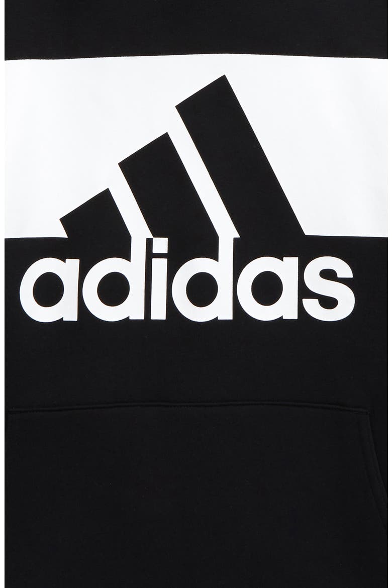Kids' Badge of Sports Logo Hooded Sweatshirt, Alternate, color, BLACK