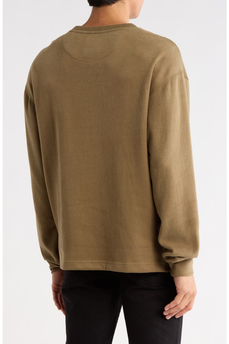 Crewneck Long Sleeve T-Shirt, Alternate, color, DARK KHAKI