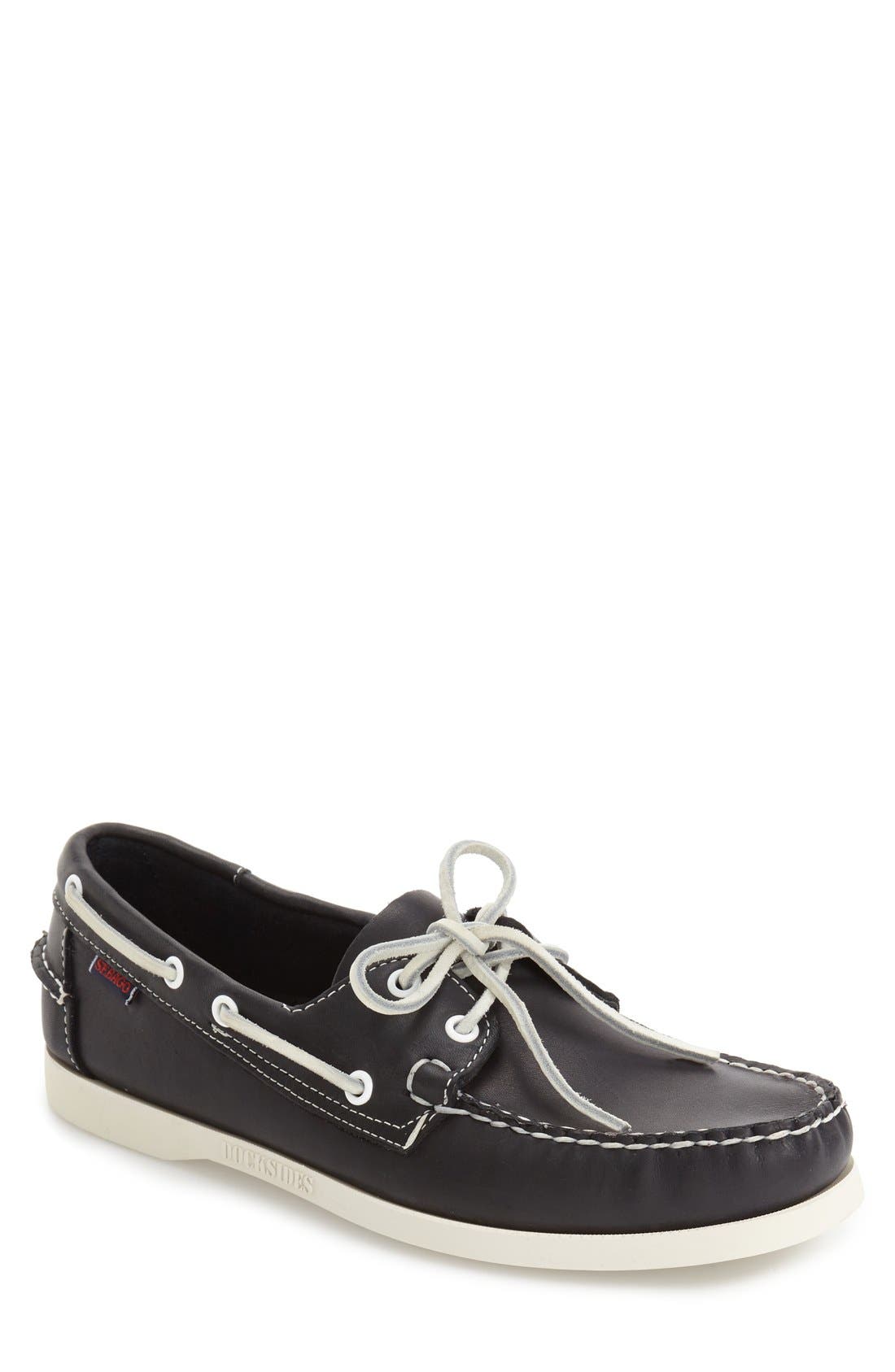 'Docksides®' Boat Shoe, Main, color, BLUE NITE LEATHER