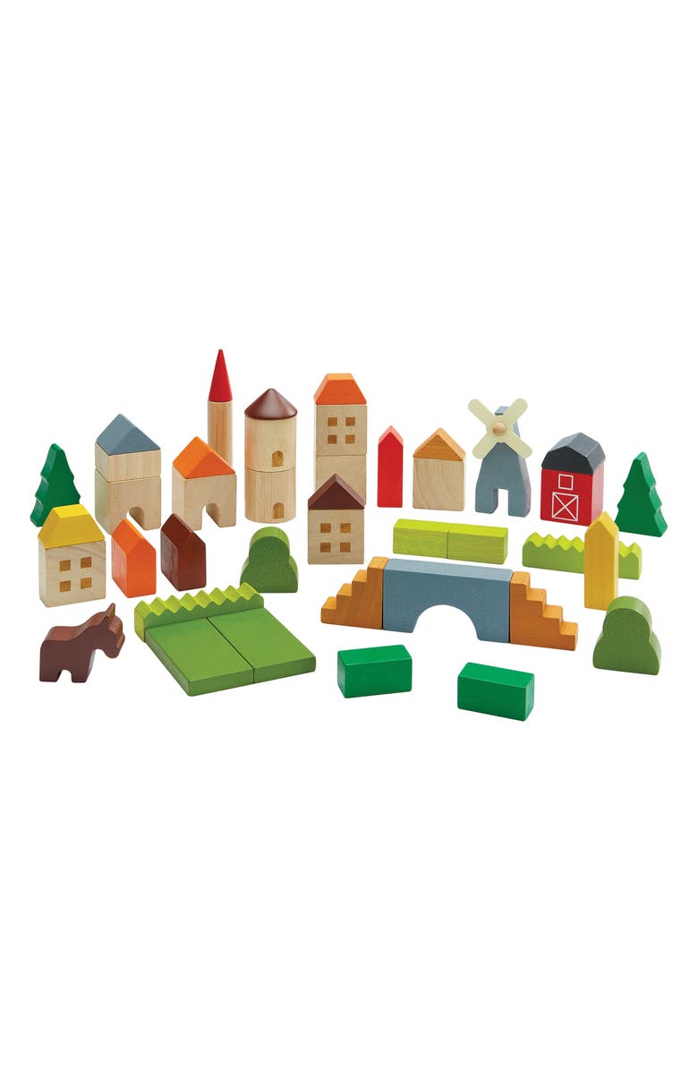 PlanToys<sup>®</sup> Village Block Playset, Alternate, color, Assorted