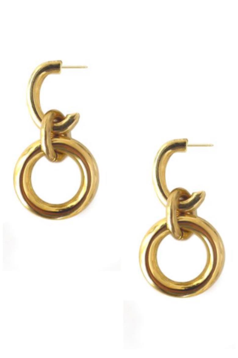 Tira Earrings, Main, color, BRASS