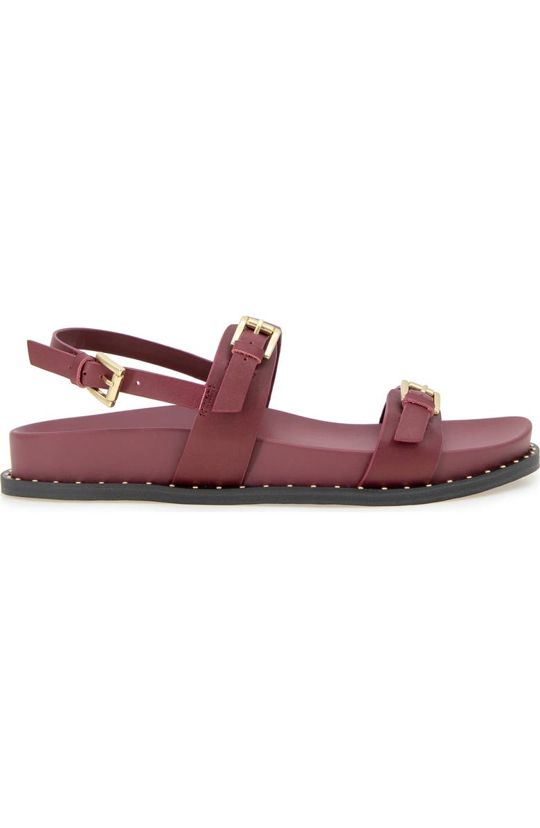 Kenneth Cole Drinity Flat Slingback Sandal, Alternate, color, Dark Red Leather