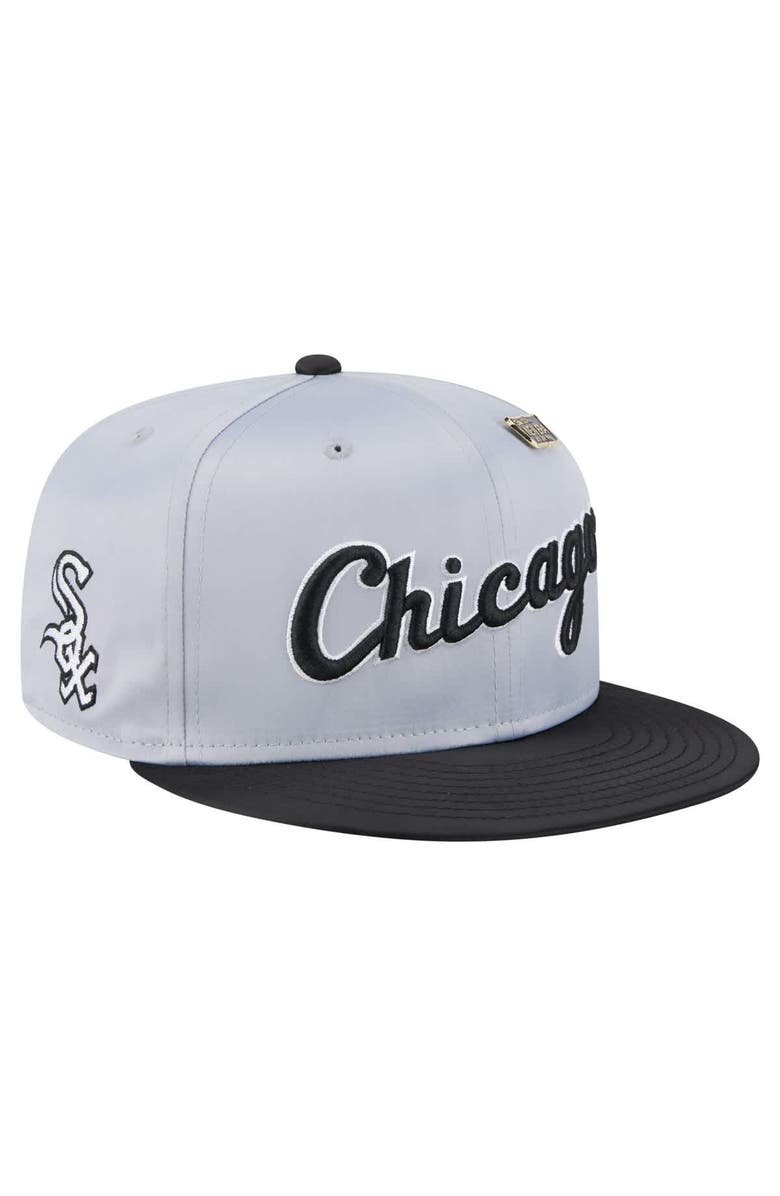 New Era Men's New Era Gray/Black Chicago White Sox Satin 59FIFTY Fitted Hat, Main, color, Gray