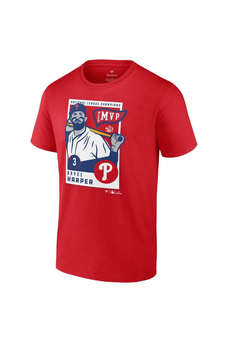 Men's Fanatics Branded Bryce Harper Red Philadelphia Phillies 2022 National League Champions MVP Big & Tall T-Shirt, Alternate, color, Red