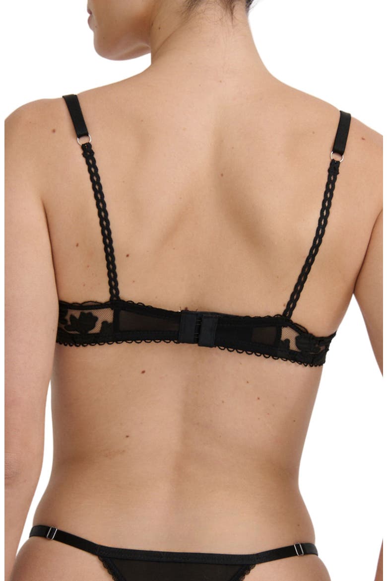 St Clair Embroidered Underwire Bra, Alternate, color, BLACK