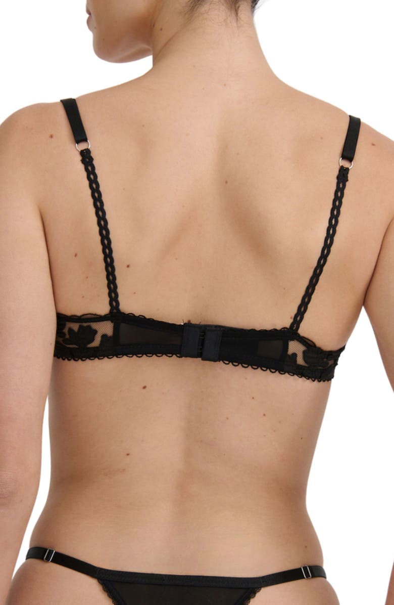 Kat The Label St Clair Embroidered Underwire Bra, Alternate, color, Black
