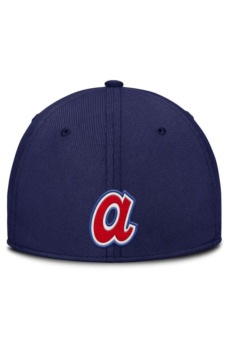 Nike Men's Nike Gray/Navy Atlanta Braves Rise Swoosh Performance Flex Hat, Alternate, color, 