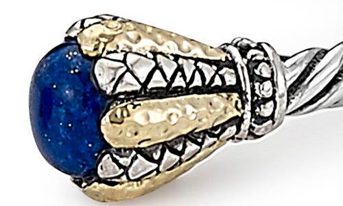 Samuel B. Sterling Silver & 18k Gold Twisted Cable Hinge Bangle In Blue