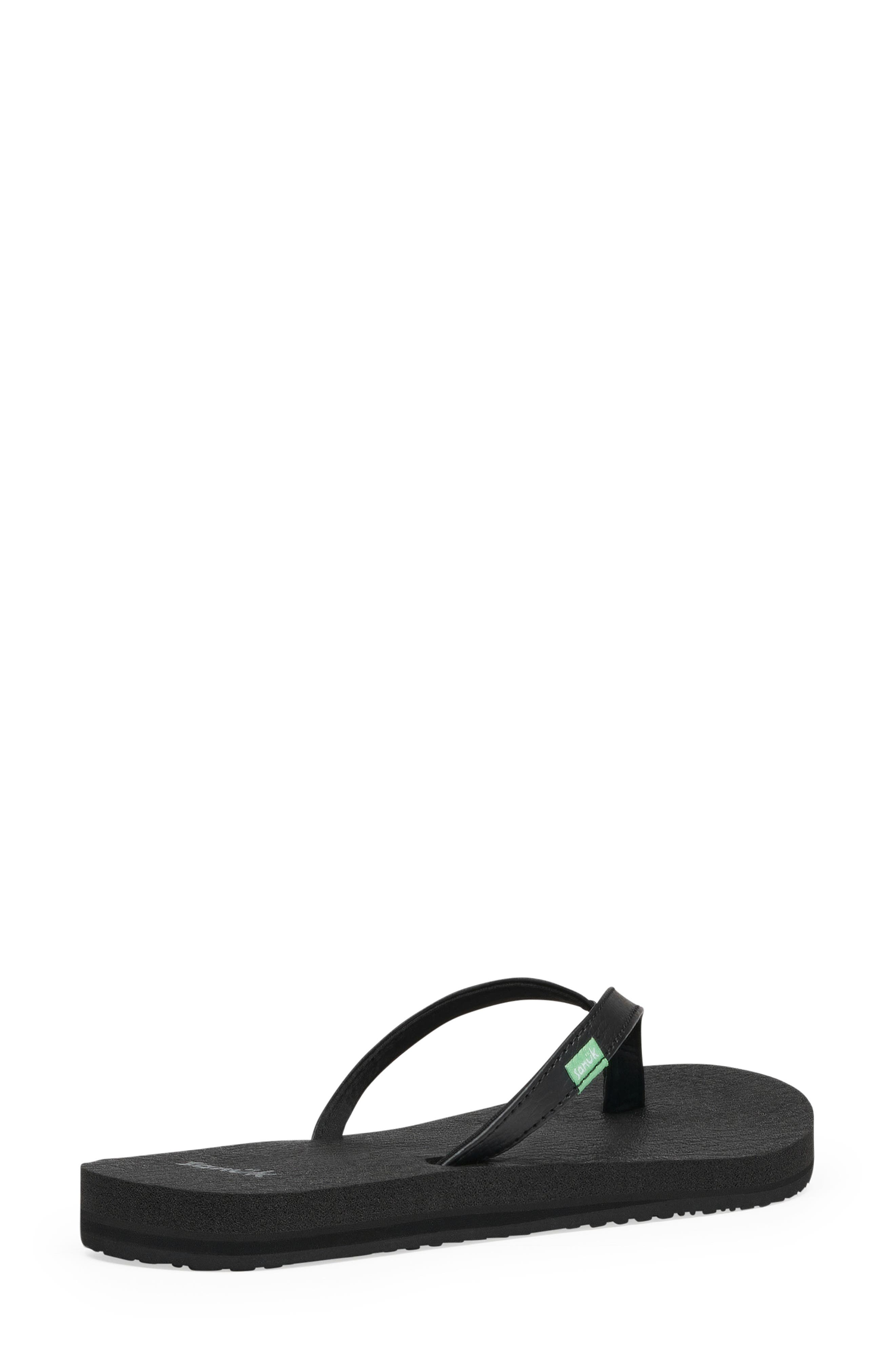 Sanuk Yoga Coral Flip Flop, Alternate, color, Black