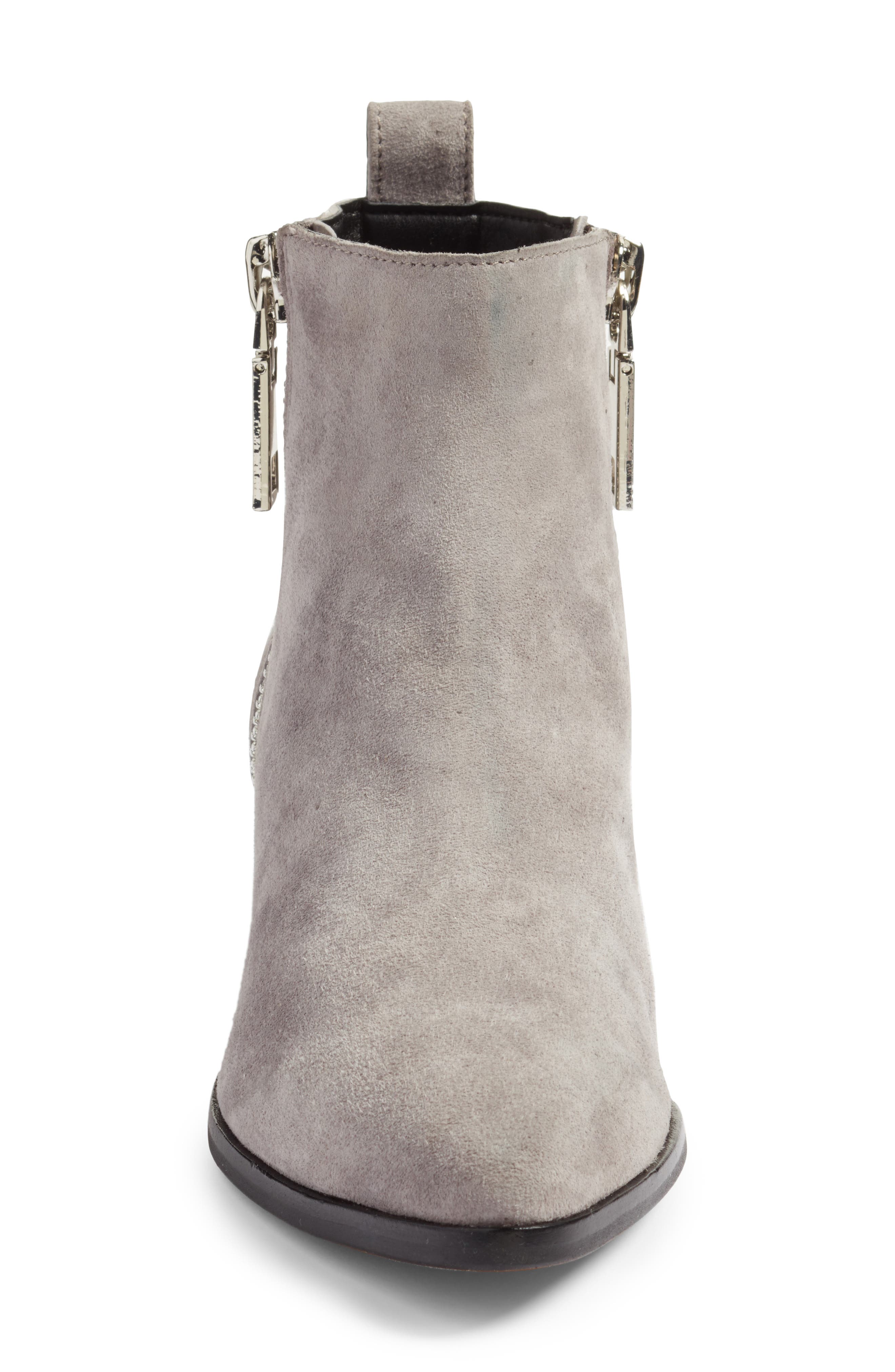 Marra Double Zip Bootie, Alternate, color, GREY SUEDE