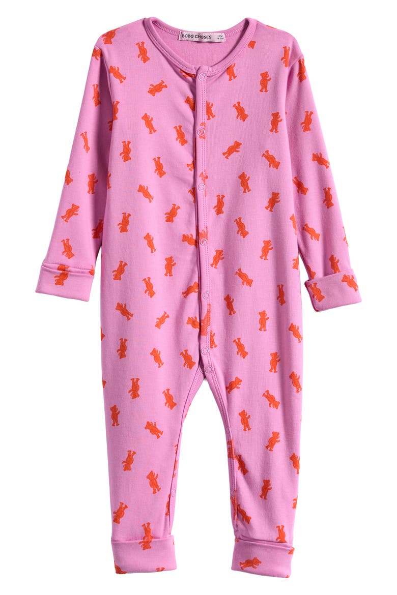 Softpaw Monster Stretch Organic Cotton Romper, Main, color, PINK