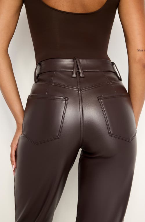 Good American Better Than Leather Faux Leather Good Icon Pants In Bark003